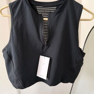 Nike Black Zip-Front Crop Top